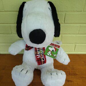 Peanuts Holiday SNOOPY Merry Christmas Scarf 18" Plush Brand New Gift Decor T7